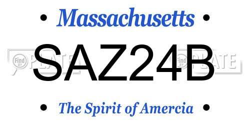 SAZ24B Massachusetts License Plate