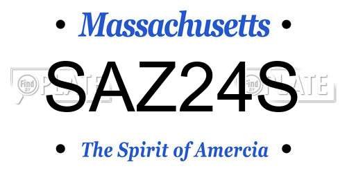SAZ24S Massachusetts License Plate