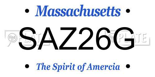 SAZ26G Massachusetts License Plate