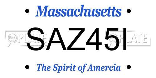 SAZ45I Massachusetts License Plate