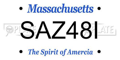 SAZ48I Massachusetts License Plate