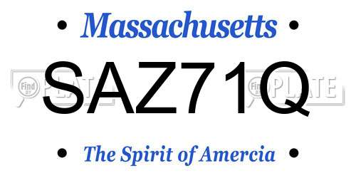 SAZ71Q Massachusetts License Plate