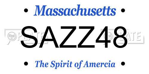 SAZZ48 Massachusetts License Plate