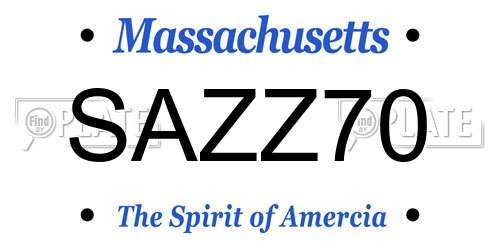 SAZZ70 Massachusetts License Plate
