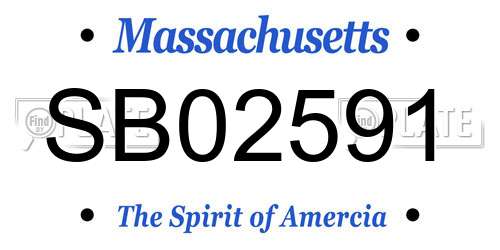 SB02591 Massachusetts License Plate