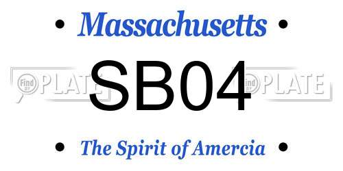 SB04 Massachusetts License Plate