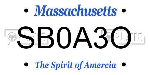 SB0A3O Massachusetts License Plate