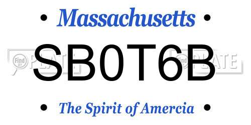 SB0T6B Massachusetts License Plate