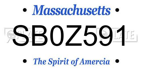 SB0Z591 Massachusetts License Plate