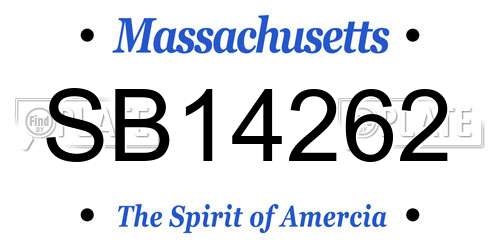 SB14262 Massachusetts License Plate