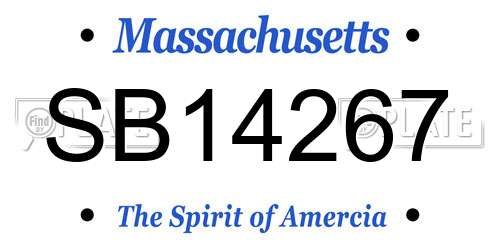 SB14267 Massachusetts License Plate