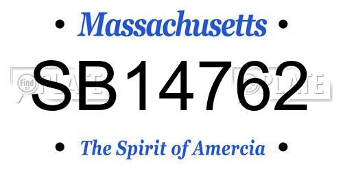 SB14762 Massachusetts License Plate