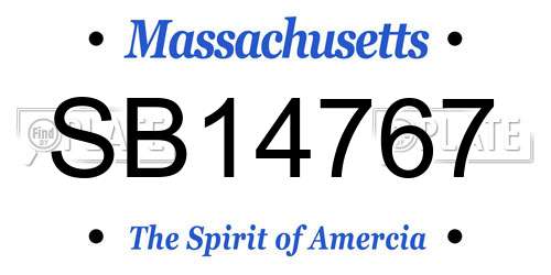 SB14767 Massachusetts License Plate