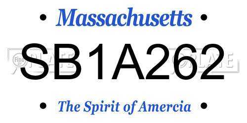 SB1A262 Massachusetts License Plate