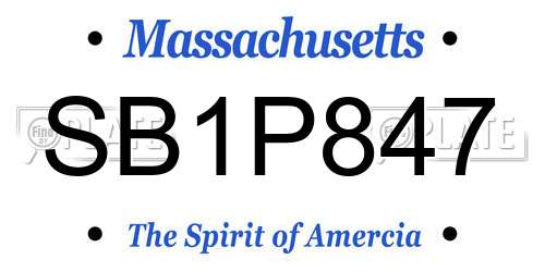 SB1P847 Massachusetts License Plate