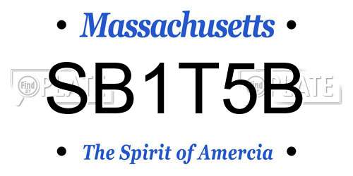 SB1T5B Massachusetts License Plate
