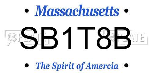 SB1T8B Massachusetts License Plate