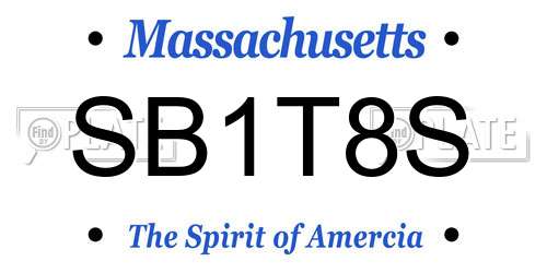 SB1T8S Massachusetts License Plate