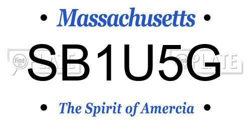 SB1U5G Massachusetts License Plate