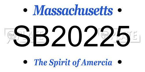 SB20225 Massachusetts License Plate