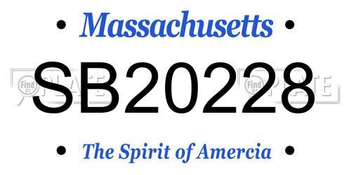 SB20228 Massachusetts License Plate