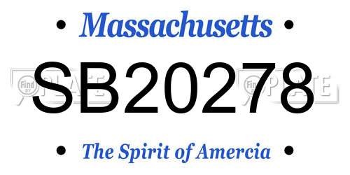 SB20278 Massachusetts License Plate