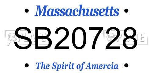 SB20728 Massachusetts License Plate