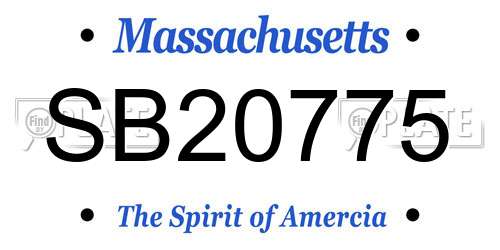 SB20775 Massachusetts License Plate