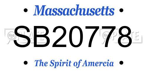 SB20778 Massachusetts License Plate