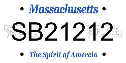 SB21212 Massachusetts License Plate