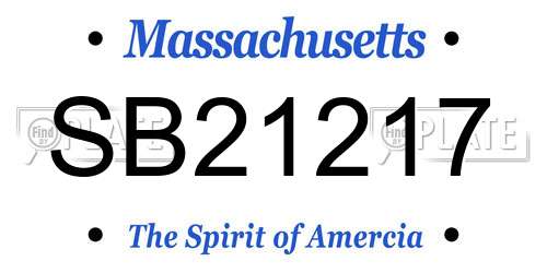 SB21217 Massachusetts License Plate
