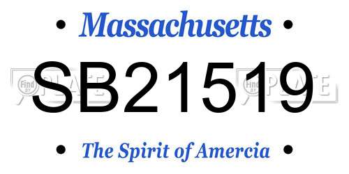 SB21519 Massachusetts License Plate