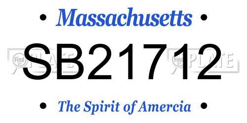 SB21712 Massachusetts License Plate