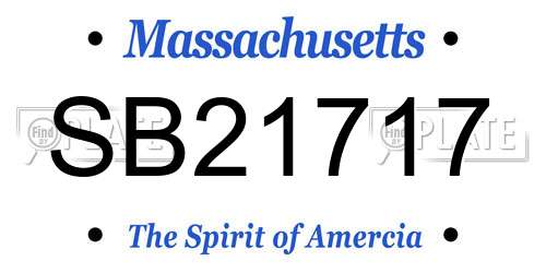 SB21717 Massachusetts License Plate