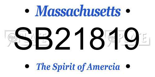 SB21819 Massachusetts License Plate