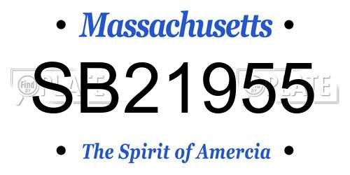 SB21955 Massachusetts License Plate