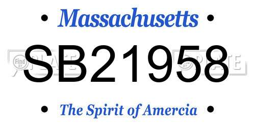 SB21958 Massachusetts License Plate