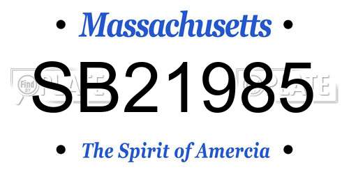 SB21985 Massachusetts License Plate
