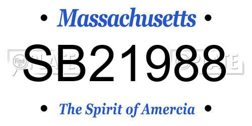 SB21988 Massachusetts License Plate