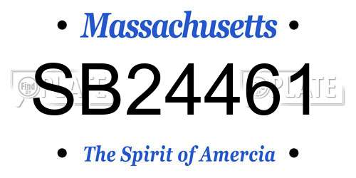 SB24461 Massachusetts License Plate