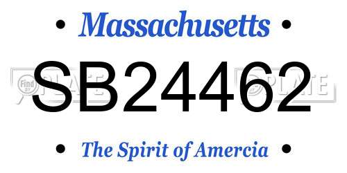 SB24462 Massachusetts License Plate