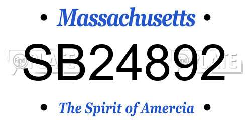 SB24892 Massachusetts License Plate