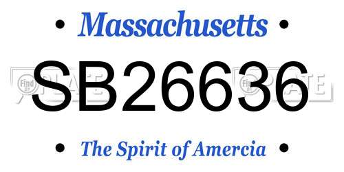 SB26636 Massachusetts License Plate