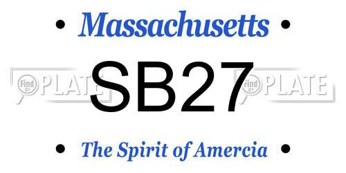 SB27 Massachusetts License Plate