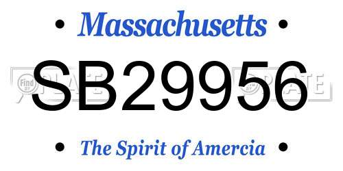 SB29956 Massachusetts License Plate