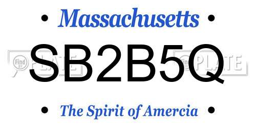 SB2B5Q Massachusetts License Plate
