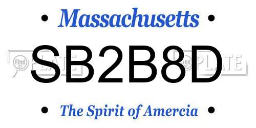 SB2B8D Massachusetts License Plate