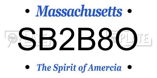 SB2B8O Massachusetts License Plate