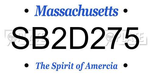 SB2D275 Massachusetts License Plate