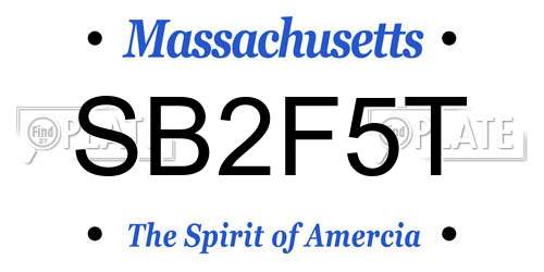 SB2F5T Massachusetts License Plate